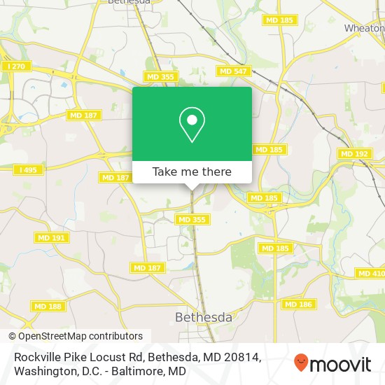 Mapa de Rockville Pike Locust Rd, Bethesda, MD 20814