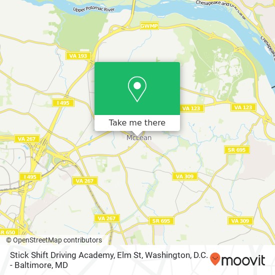 Mapa de Stick Shift Driving Academy, Elm St