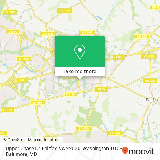 Mapa de Upper Chase Dr, Fairfax, VA 22030