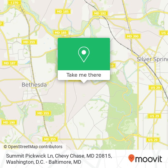 Mapa de Summit Pickwick Ln, Chevy Chase, MD 20815