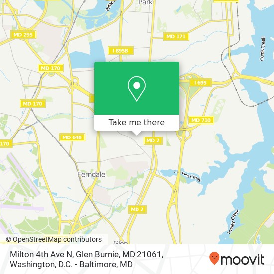 Milton 4th Ave N, Glen Burnie, MD 21061 map