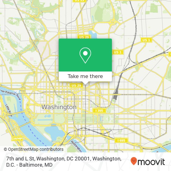 7th and L St, Washington, DC 20001 map