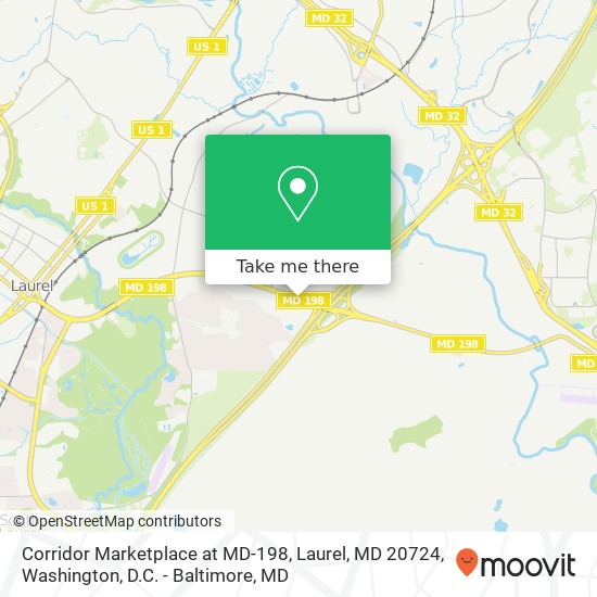 Mapa de Corridor Marketplace at MD-198, Laurel, MD 20724