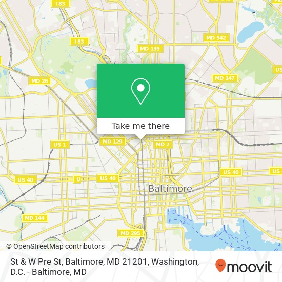 St & W Pre St, Baltimore, MD 21201 map