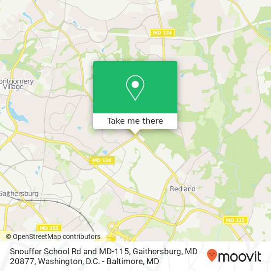 Snouffer School Rd and MD-115, Gaithersburg, MD 20877 map