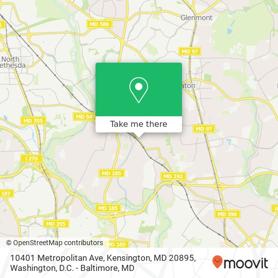 Mapa de 10401 Metropolitan Ave, Kensington, MD 20895