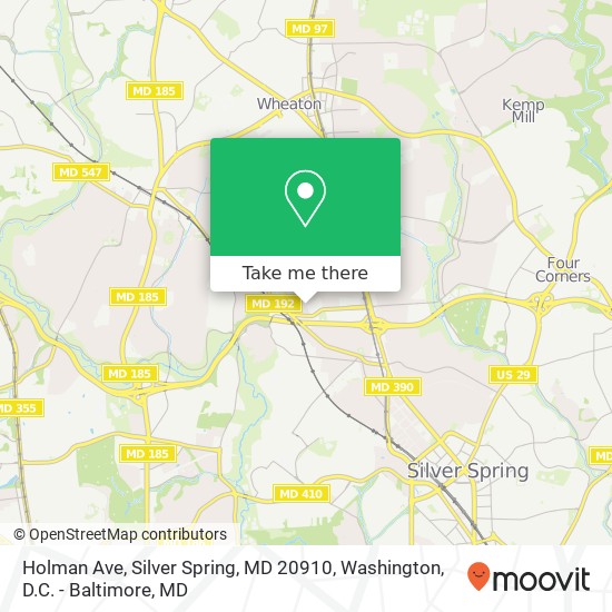 Mapa de Holman Ave, Silver Spring, MD 20910