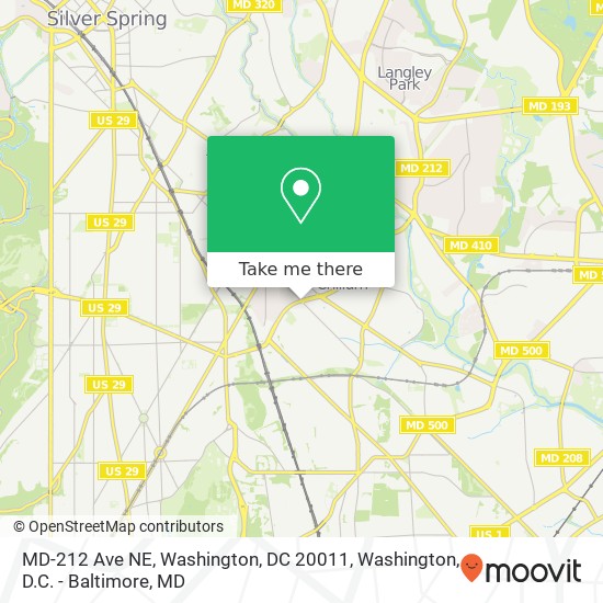 Mapa de MD-212 Ave NE, Washington, DC 20011