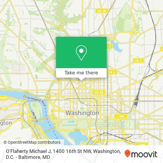 Mapa de O'Flaherty Michael J, 1400 16th St NW