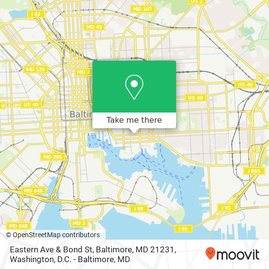 Eastern Ave & Bond St, Baltimore, MD 21231 map