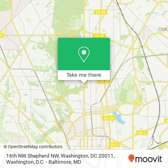 Mapa de 16th NW Shepherd NW, Washington, DC 20011