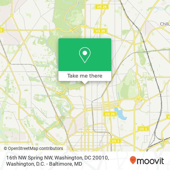 Mapa de 16th NW Spring NW, Washington, DC 20010