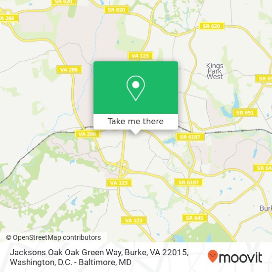 Mapa de Jacksons Oak Oak Green Way, Burke, VA 22015