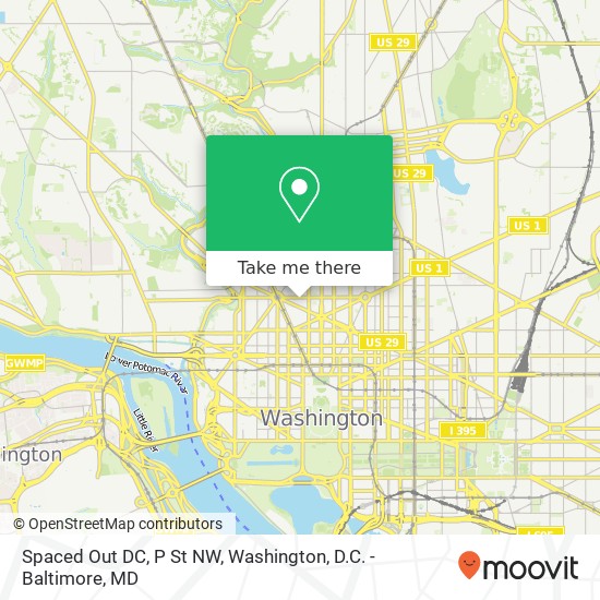 Spaced Out DC, P St NW map