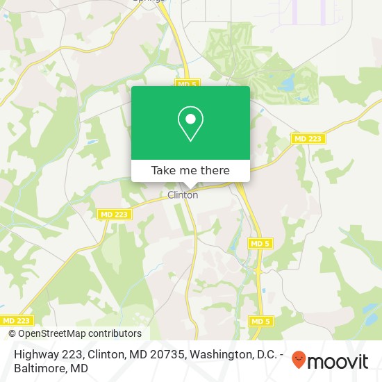 Highway 223, Clinton, MD 20735 map