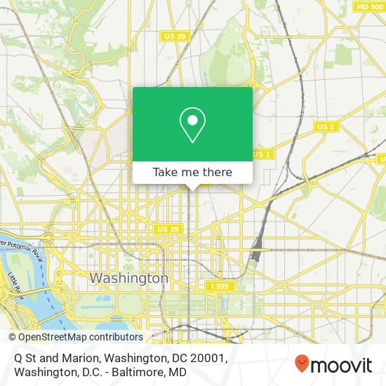 Q St and Marion, Washington, DC 20001 map