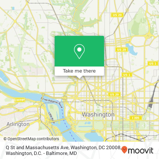Mapa de Q St and Massachusetts Ave, Washington, DC 20008