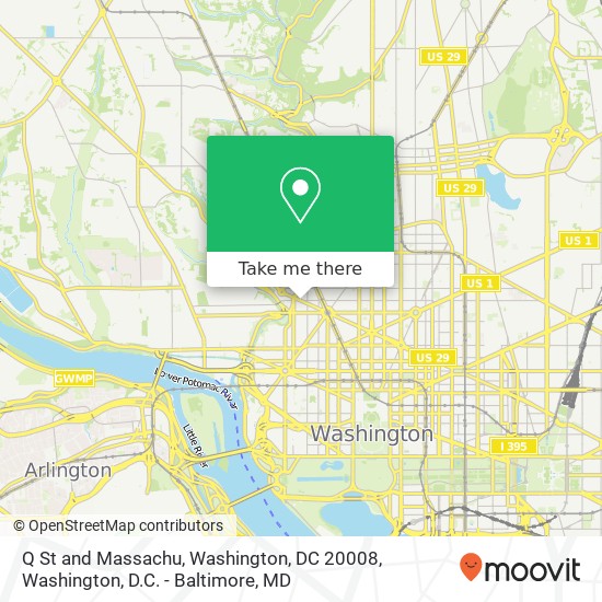 Mapa de Q St and Massachu, Washington, DC 20008