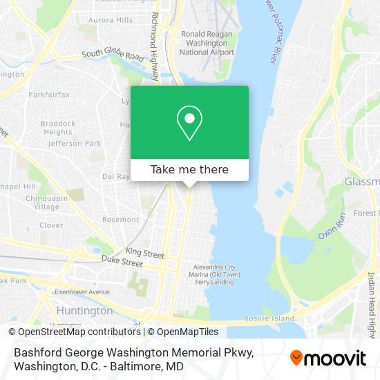 Mapa de Bashford George Washington Memorial Pkwy