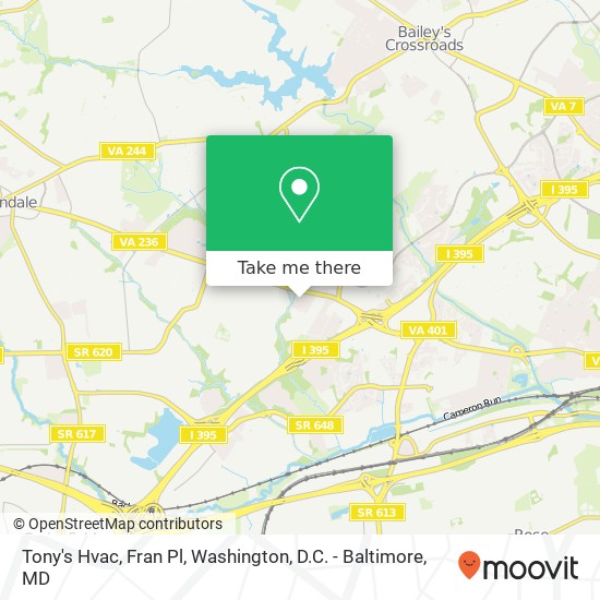 Tony's Hvac, Fran Pl map