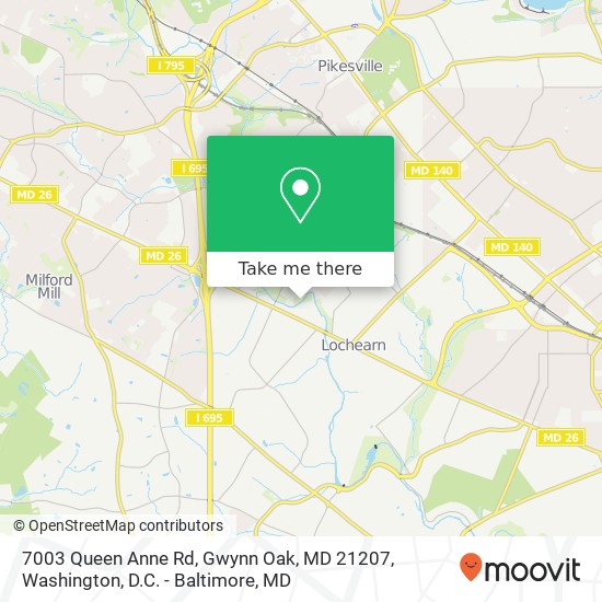 Mapa de 7003 Queen Anne Rd, Gwynn Oak, MD 21207