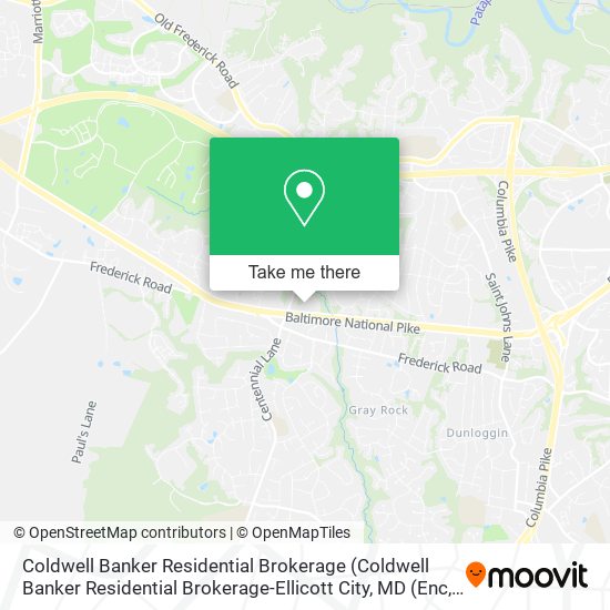 Mapa de Coldwell Banker Residential Brokerage (Coldwell Banker Residential Brokerage-Ellicott City, MD (Enc