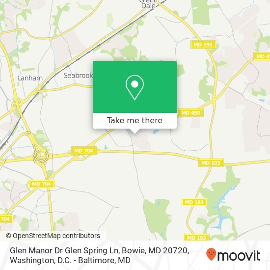 Glen Manor Dr Glen Spring Ln, Bowie, MD 20720 map