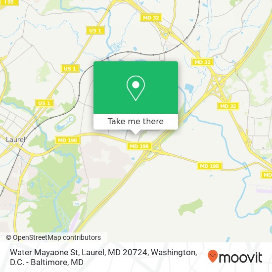 Mapa de Water Mayaone St, Laurel, MD 20724