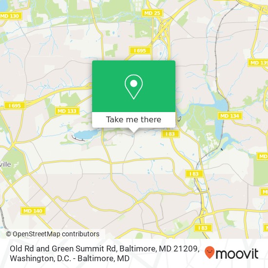 Mapa de Old Rd and Green Summit Rd, Baltimore, MD 21209