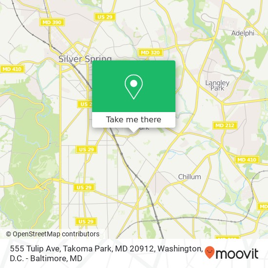 Mapa de 555 Tulip Ave, Takoma Park, MD 20912