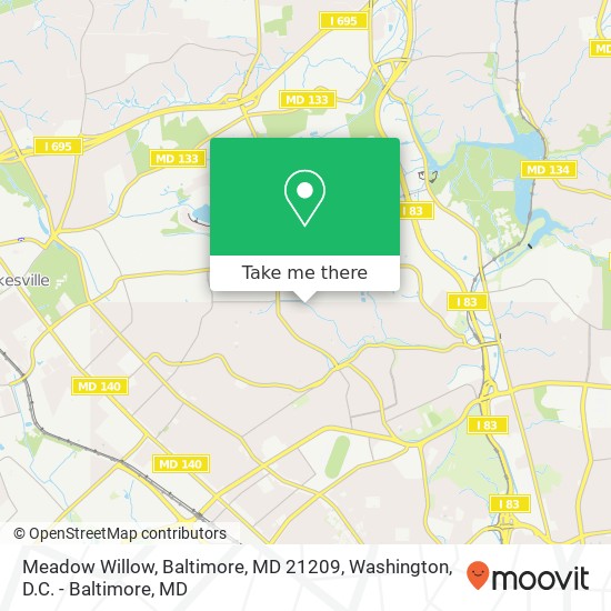 Mapa de Meadow Willow, Baltimore, MD 21209