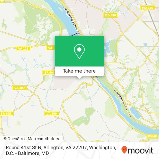 Mapa de Round 41st St N, Arlington, VA 22207