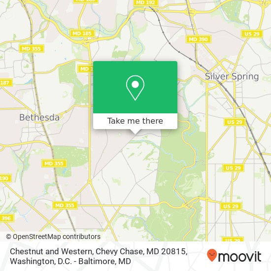 Chestnut and Western, Chevy Chase, MD 20815 map