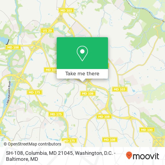 Mapa de SH-108, Columbia, MD 21045