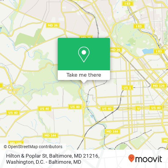 Hilton & Poplar St, Baltimore, MD 21216 map