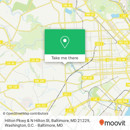 Mapa de Hilton Pkwy & N Hilton St, Baltimore, MD 21229