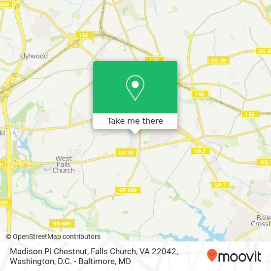 Mapa de Madison Pl Chestnut, Falls Church, VA 22042