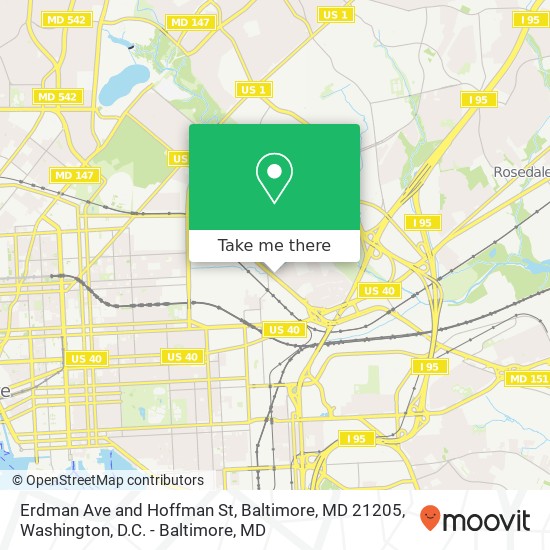 Mapa de Erdman Ave and Hoffman St, Baltimore, MD 21205