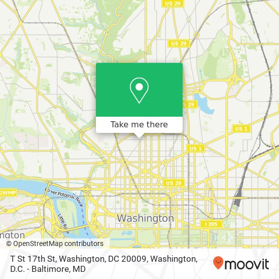 T St 17th St, Washington, DC 20009 map