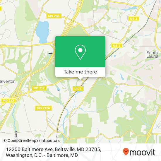 Mapa de 12200 Baltimore Ave, Beltsville, MD 20705