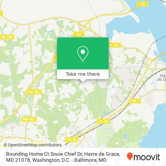 Mapa de Bounding Home Ct Snow Chief Dr, Havre de Grace, MD 21078