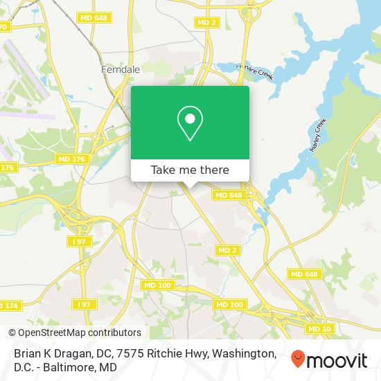 Brian K Dragan, DC, 7575 Ritchie Hwy map