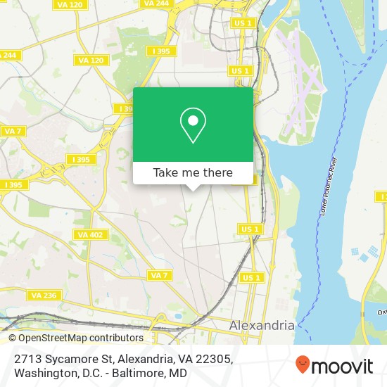 Mapa de 2713 Sycamore St, Alexandria, VA 22305