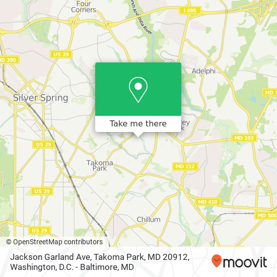 Jackson Garland Ave, Takoma Park, MD 20912 map
