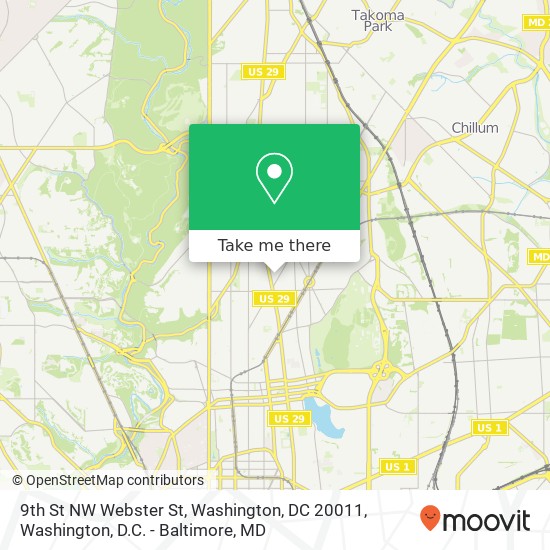 9th St NW Webster St, Washington, DC 20011 map