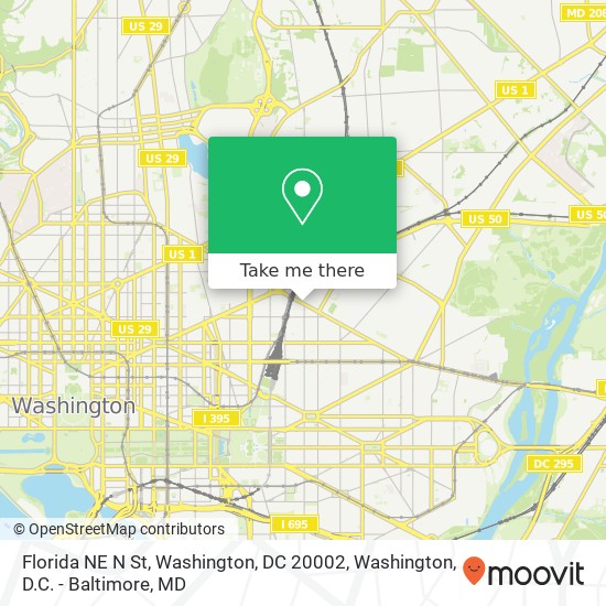 Florida NE N St, Washington, DC 20002 map