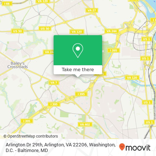 Mapa de Arlington Dr 29th, Arlington, VA 22206