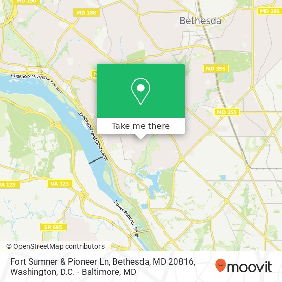 Fort Sumner & Pioneer Ln, Bethesda, MD 20816 map