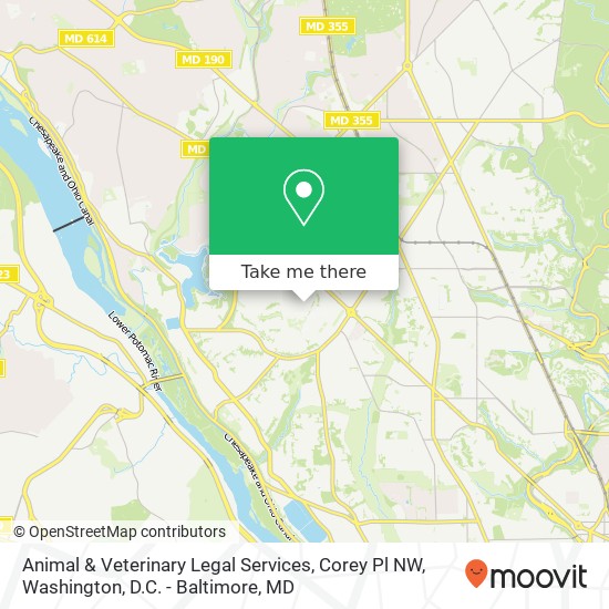 Mapa de Animal & Veterinary Legal Services, Corey Pl NW