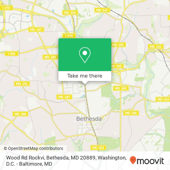 Mapa de Wood Rd Rockvi, Bethesda, MD 20889